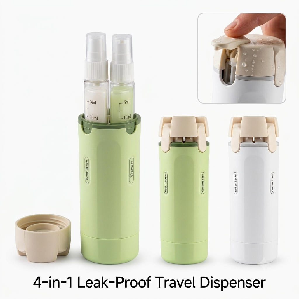 4-in-1 Leak-Proof Travel Dispenser